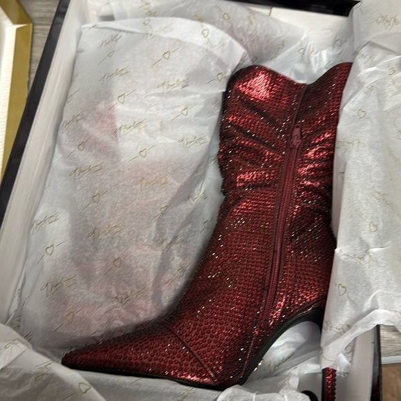 Thalia Sodi Womens Raquell Pointed Toe Rhinestones Mid-Calf Boots - Picture 2 of 6